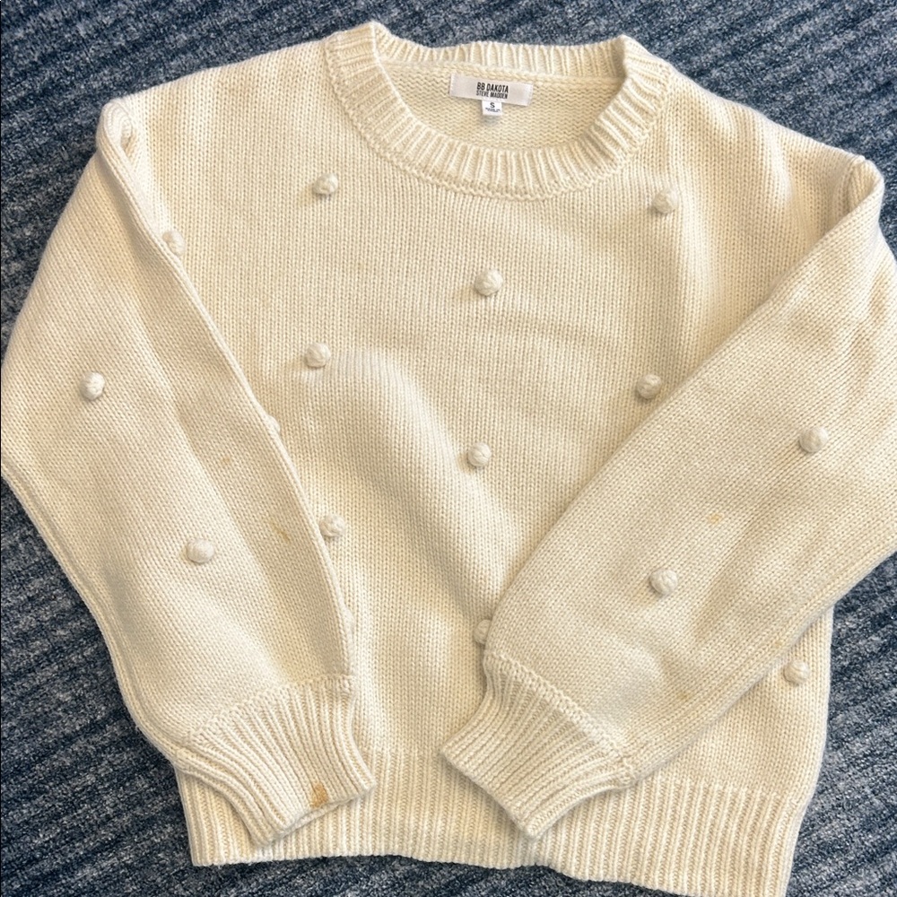 BB Dakota Cream Pom Pom Sweater